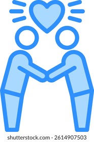 Respect Icon Blue Color Vector Illustration