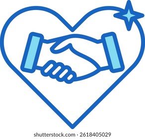 Respect Icon Blue Vector Illustration