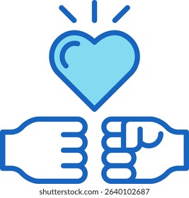 Respect Icon Blue Vector Illustration