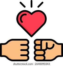 Respect Icon Lineal Color Vector Illustration