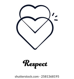 Respect Icon, Mutual Understanding and Compassion, Human Connection Symbol