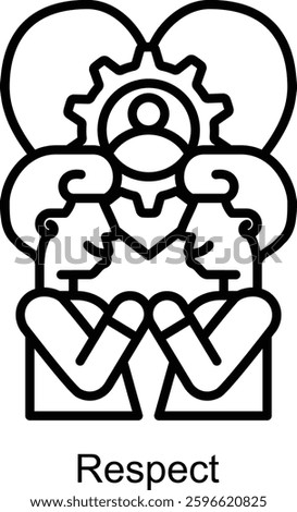 Respect icon vector from friendship collection. Thin line respect outline icon vector illustration. Linear symbol, logo.by iin indun.by kuncong.by kus wandoko