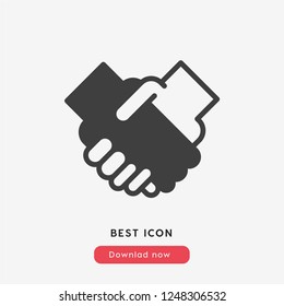respect icon vector. Shake hands symbol. Respect icon.