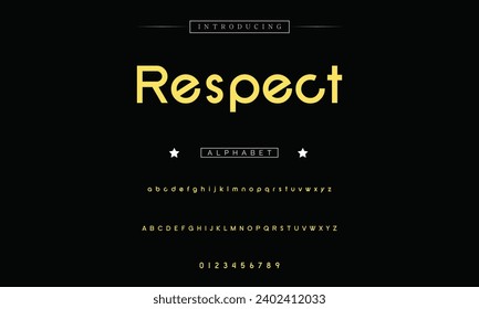 Respect Modern Bold Font. Sans Serif Font. Regular Italic Uppercase Lowercase Typography urban style alphabet fonts for fashion, sport, technology, digital, movie, logo design, vector illustration