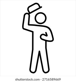 Respetar la Ilustración vectorial de iconos de esquema