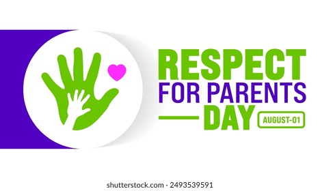 Respect for Parents Day is observed every year in August. Holiday concept. Template for background, banner, card, poster, placard, design template with unique shapes with standard color.