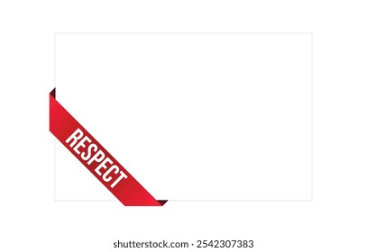 Respeitar ilustração de banner de vetor vermelho isolada no plano de fundo branco