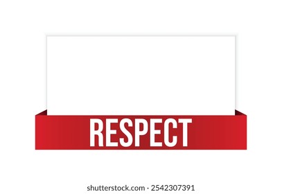 Respeitar ilustração de banner de vetor vermelho isolada no plano de fundo branco