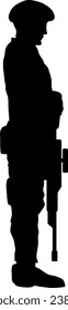 Respect silhouette vector illustration. Military respect graphic resources for icon, symbol, or sign. Respect soldier silhouette for military, army, security, war or defense