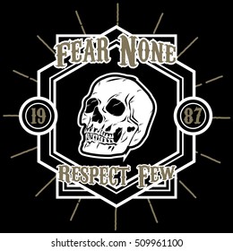 respect skull vector label