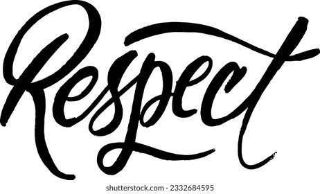 Respect slogan isolated on a white background. Hand-lettering inspiration for tshirt design, greeting card, flyers, etc.
