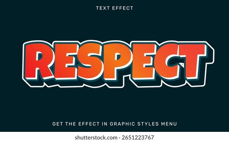 Respect text effect in 3d design