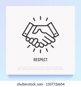 Respect Thin Line Icon: Handshake. Modern Vector Illustration Of Business Partners.