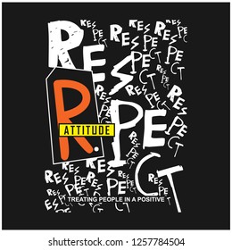 RESPECT typography design t shirt,vector illustration