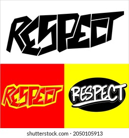 Respect typography vector design. Set Of Respect Typography Hand Lettering With Pen Tool and Brush Stroke. Respect Hand Lettering Perfect For Sticker, T shirt and Hoodie.