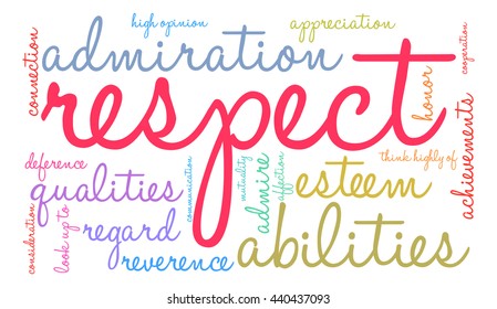 Respect word cloud on a white background. 