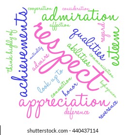 Respect word cloud on a white background. 