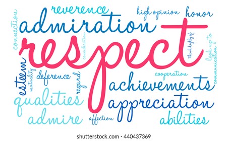 Respect word cloud on a white background. 