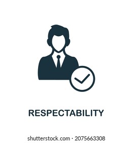 Respectability flat icon. Colored sign from positive attitude collection. Creative Respectability icon illustration for web design, infographics and more