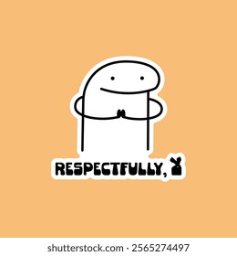 "Respectfully no" in arabic Funny arabic typography Sticker, Arabic letters.Vector Eps 10