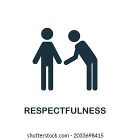 Icono plano de respeto. Signo de color de la colección de actitudes positivas. Icono de Respeto Creativo Ilustración para diseño web, infografía y más