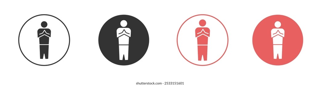 Respectfulness icon Flat set in black and white color