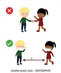 respecting physical distance isolated on a white background