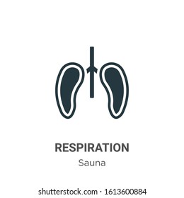 Respiration glyph icon vector on white background. Flat vector respiration icon symbol sign from modern sauna collection for mobile concept and web apps design.