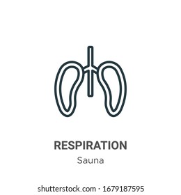 Respiration outline vector icon. Thin line black respiration icon, flat vector simple element illustration from editable sauna concept isolated stroke on white background