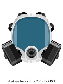 respirator breathing mask for protection flat style vector illustration