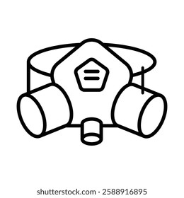 Respirator with filter cartridges icon Outline vector symbol sign