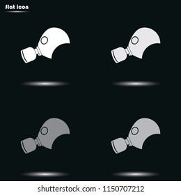 Respirator flat grayscale vector icon.