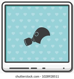 Respirator flat vector icon.