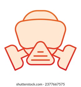 Respirator gradient line icon. Fireman gas mask outline style pictogram on white background. Safety signs protective fire mask for mobile concept and web design. Vector graphics