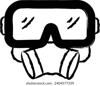 Respirator hand drawn vector illustration