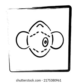 Icono de respirador. Marco del pincel. Ilustración vectorial.