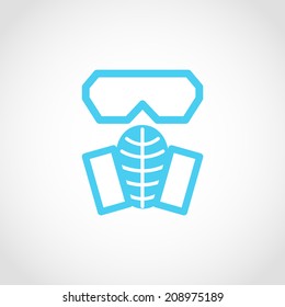 Respirator Icon Isolated on White Background