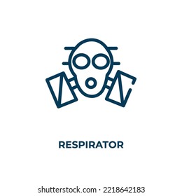 Respirator icon. Linear vector illustration. Outline respirator icon vector. Thin line symbol for use on web and mobile apps, logo, print media.