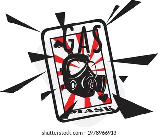 respirator icon on card. gas mask icon. vector illustration