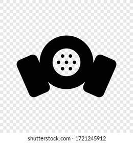 Respirator icon on transparent grid
