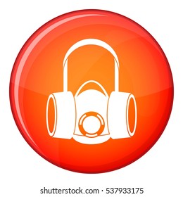 Respirator icon in red circle isolated on white background vector illustration