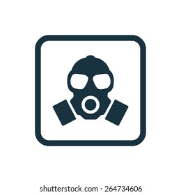 respirator icon Rounded squares button, on white background 