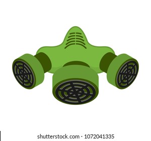 Respirator isolated. Gas mask green. Vector illustration