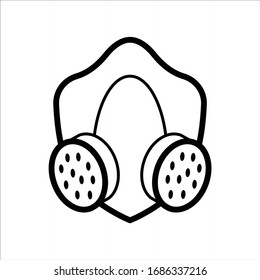 Respirator Mask Corona Virus Protection Line Icon