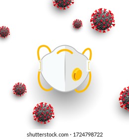 Respirator mask FFP or dust mask for respiratory protection from coronavirus COVID-19 infection