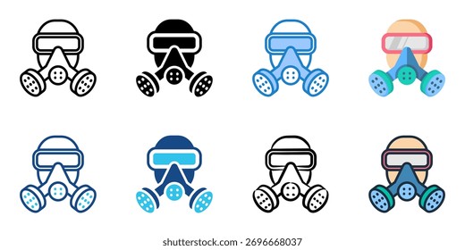 Ícone Máscara respiratória define coleção de vários estilos 
