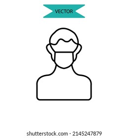 respirator mask icons  symbol vector elements for infographic web