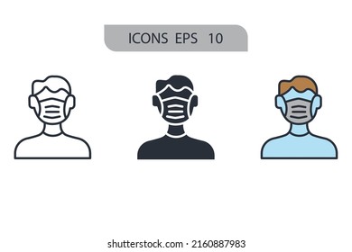 respirator mask icons  symbol vector elements for infographic web