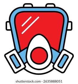 Respirator Mask Vector Icon for Airborne Contaminants