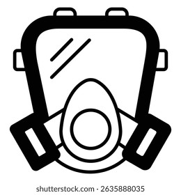 Respirator Mask Vector Icon Indicating Health Hazard